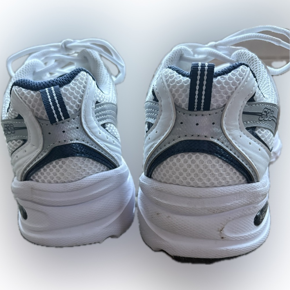 New Balance White & Navy Athletic Sneakers- NEW - Picture 2 of 7